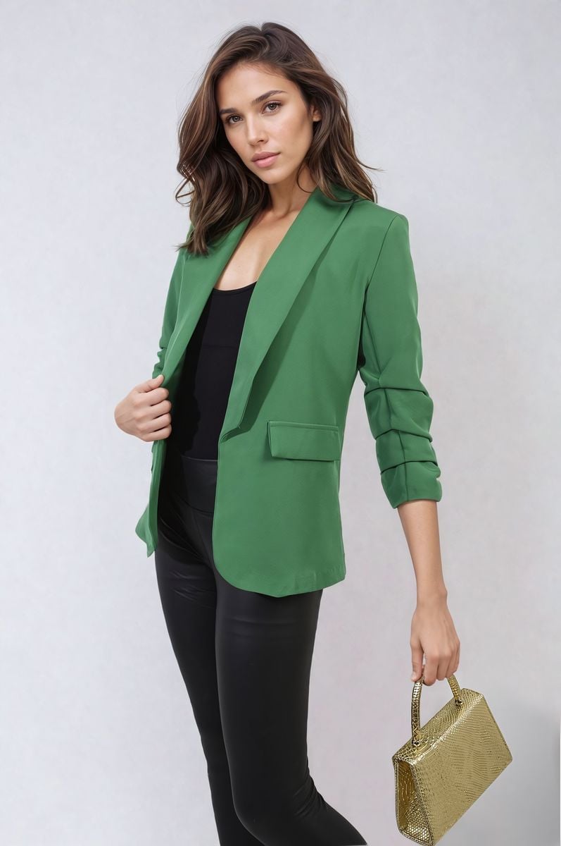 iKrush Sleeve Open Front Blazer Jacket With Front Pockets Blazer Regular - Picture 49 of 81