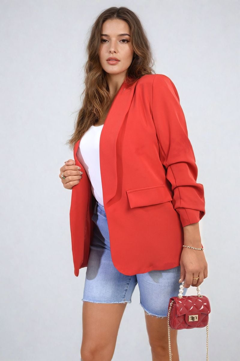 iKrush Sleeve Open Front Blazer Jacket With Front Pockets Blazer Regular - Picture 34 of 81