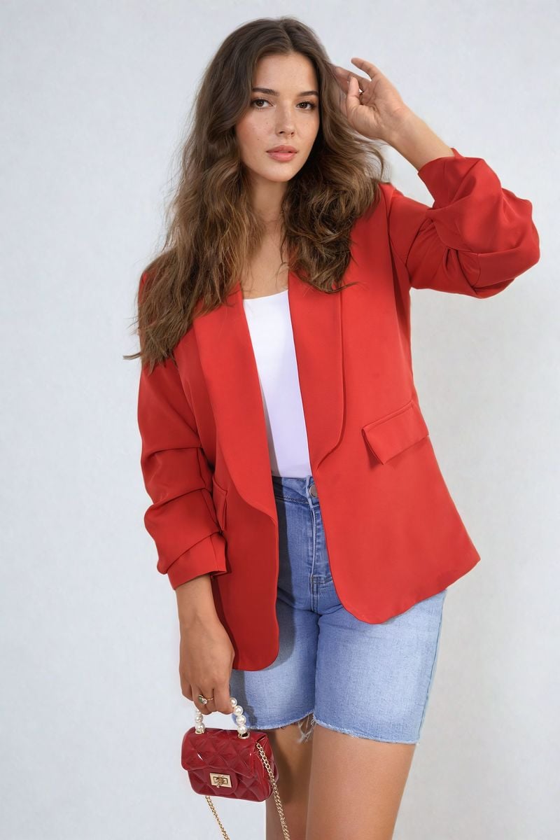iKrush Sleeve Open Front Blazer Jacket With Front Pockets Blazer Regular - Picture 36 of 81