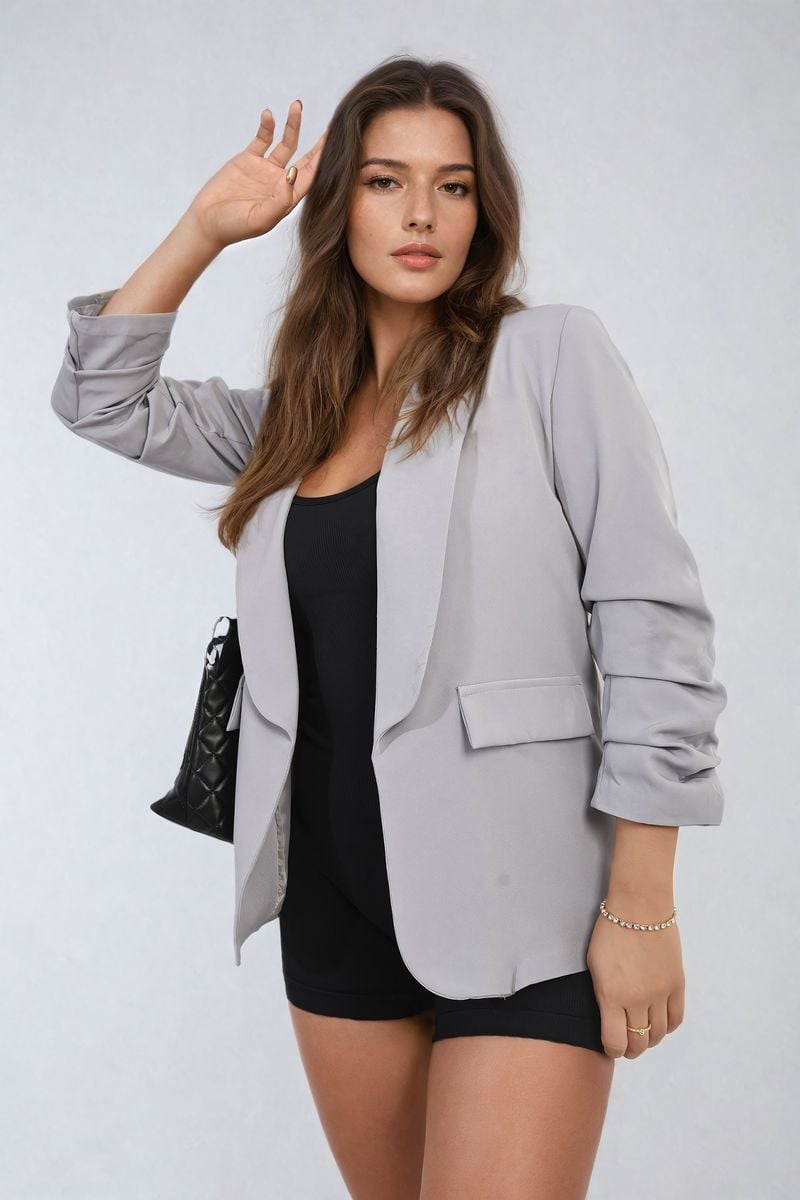 iKrush Sleeve Open Front Blazer Jacket With Front Pockets Blazer Regular - Picture 67 of 81