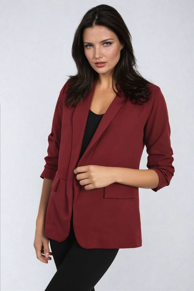 iKrush Sleeve Open Front Blazer Jacket With Front Pockets Blazer Regular - Picture 57 of 81